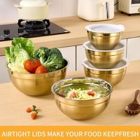 STAINLESS STEEL SALAD BOWL VITAI (yz) 4-1 Gold