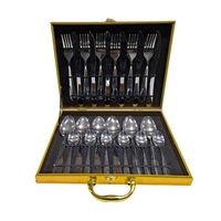 24PCS CUTLERY SET SILVER WITH TURNABLE CASE 3249-4