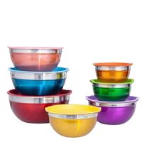 7PCS SALAD BOWL WITH COVER JUCHU S/STEEL 16507-13