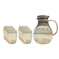 8PCS GLASS SET W/JUG & TRAY AMBER JYSJ-601