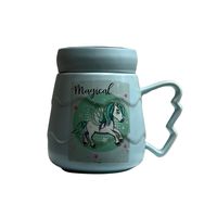 STYLISH CERAMIC MUG W/LID BELEIVE MAGIC 16187-9